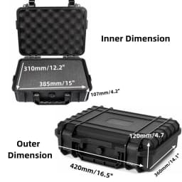 420mm Waterproof Hard Carry Case Tool Storage Box Portable Organizer With Foam