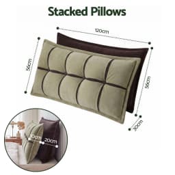 Double Layer Storage Wedge Reading Pillow Adjustable Filling Chenille Bed Rest Cushion for daybed Dorm and RV Double Size
