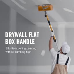 VEVOR Drywall Flat Box Handle 40''-64'' Anodized Aluminum 5-Section Length Adjustable Non-Slip Grip Plasterboard Wallboard