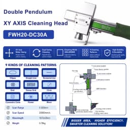 Laser Cleaning Machine 1500W Industrial Water Cooling Cleaner for Rust Remove Oil Paint Clean Width 300MM Double Pendulum Head