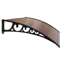 Window Door Awning 1x3m Brown Outdoor Rain Sun Shelter Polycarbonate Canopy Wall Mounted Porch Cover