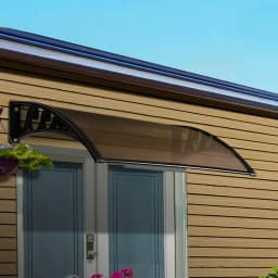 Window Door Awning 1x3m Brown Outdoor Rain Sun Shelter Polycarbonate Canopy Wall Mounted Porch Cover