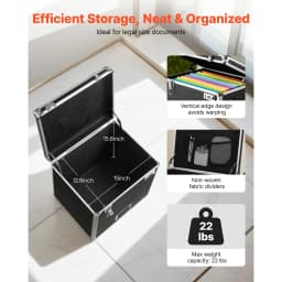 SucceBuy Portable File Storage Box Hand Pull File Case with Telescopic Handle Locking Mobile Business Case for Office Home Banks