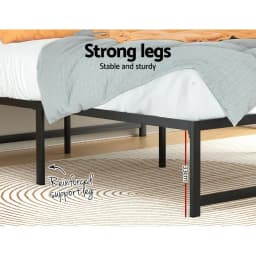 King Size Metal Platform Bed Frame Heavy Duty Steel Mattress Foundation No Box Spring Required TINO