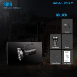 IMALENT SR16 Tactical Flashlight 55000 Lumen Super Bright Searchlight CREE XHP50.3 HI LED Rechargeable Lantern for Defense Torch