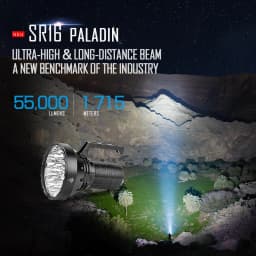 IMALENT SR16 Tactical Flashlight 55000 Lumen Super Bright Searchlight CREE XHP50.3 HI LED Rechargeable Lantern for Defense Torch