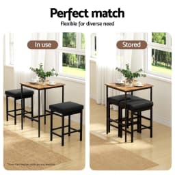 Vintage Metal Bar Table Counter Kitchen Dining Desk Pub 60x92cm Walnut Finish