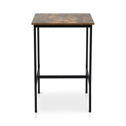Vintage Metal Bar Table Counter Kitchen Dining Desk Pub 60x92cm Walnut Finish