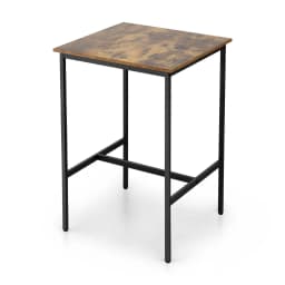Vintage Metal Bar Table Counter Kitchen Dining Desk Pub 60x92cm Walnut Finish