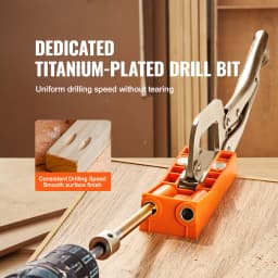 SucceBuy 56 Pcs Pocket Hole Jig Mini Jig Pocket Hole System with 9" C-clamp Step Drill Wrench Drill Stop Ring Square Drive Bit