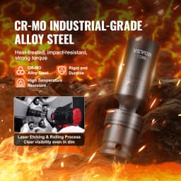 SucceBuy 360 Degree Swivel Impact Socket Set 3/8" Socket Set Deep Universal Metric 10-19mm 6Point Cr-Mo Alloy Steel for Repair