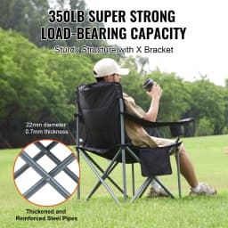 SucceBuy Outdoor Camping Chair 350lbs High Load Ultralight Folding Chair, Portable Beach Hiking Picnic Travel Seat Fishing Tool
