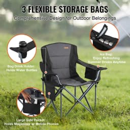 SucceBuy Outdoor Camping Chair 350lbs High Load Ultralight Folding Chair, Portable Beach Hiking Picnic Travel Seat Fishing Tool