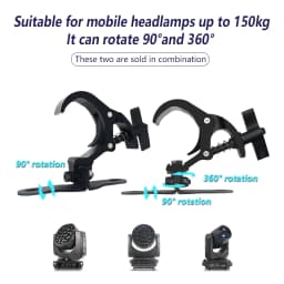 A Pair of Aluminum Light Hooks LED Moving Head Light Hook Stage Light Truss Safety Load 50KG Spring Hook Light Hook