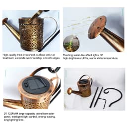 Solar LED Garden Lawn Lamp Creative Watering Can Sprinkles Star Type Shower Art Light Decoration Outdoor Gardening Lawn Lamps