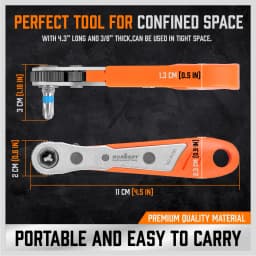 HORUSDY 23Pc Mini Offset Ratchet Screwdriver Hex Torx Bit Quick Change Reversible Wrench