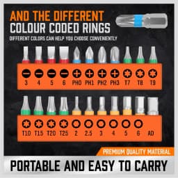 HORUSDY 23Pc Mini Offset Ratchet Screwdriver Hex Torx Bit Quick Change Reversible Wrench