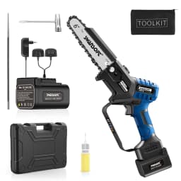 600W Electric Chainsaw 15cm Guide Bar - Cordless Battery Powered for Wood Cutting Stock EU/AU/BR/CL 2×4.0Ah Batteries Included