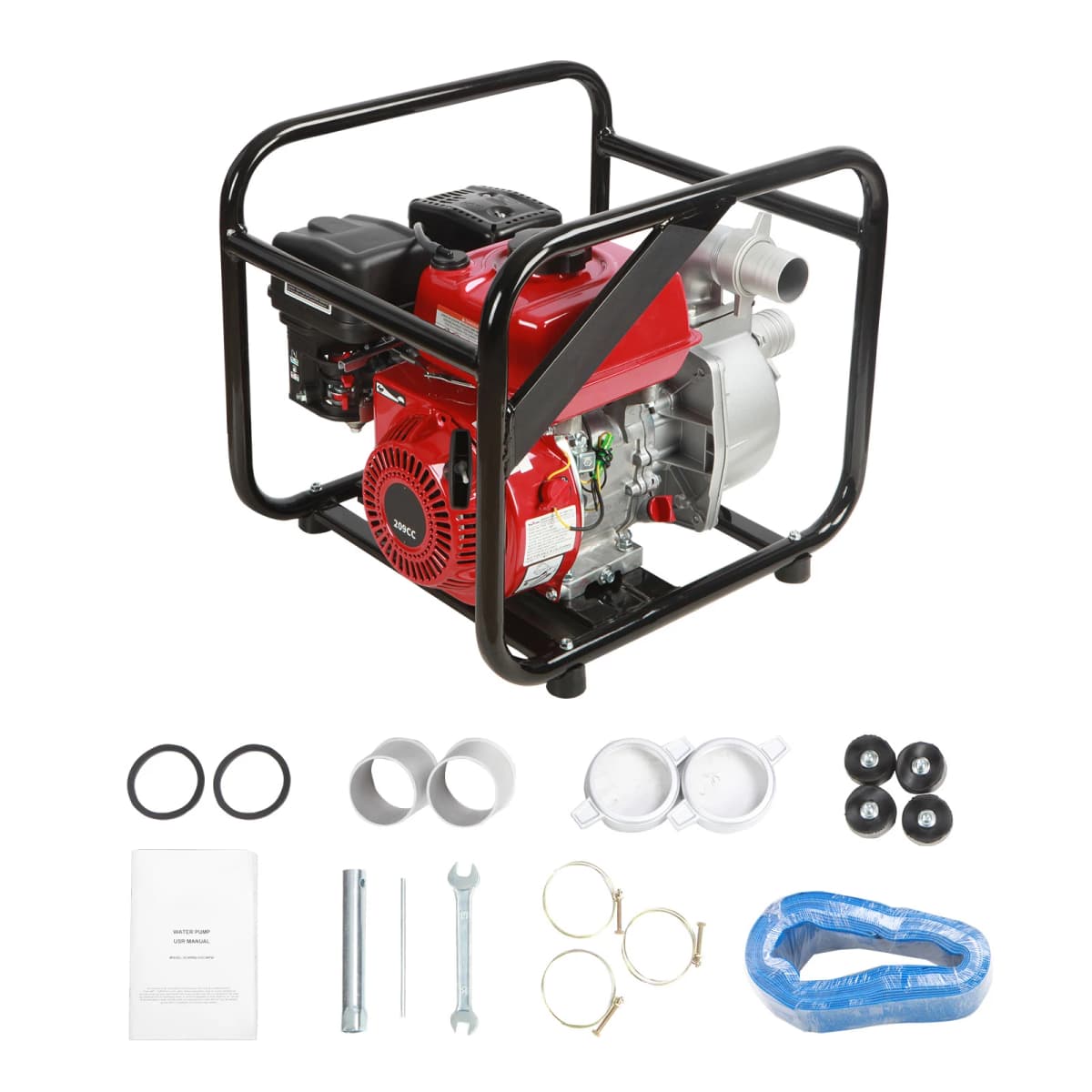 SucceBuy Gasoline Engine Water Pump 7HP 142 / 265 GPM 22ft Suction 4-Stroke Gas Powered Trash Water Transfer Pump Irrigation Use