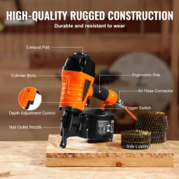 SucceBuy Coil Siding Nailer CN65 CN55 CN70 CN83 CN90 Pneumatic Siding Nail Gun Pallet Making Coil Nailer 70-120PSI Air Nailer