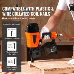 SucceBuy Coil Siding Nailer CN65 CN55 CN70 CN83 CN90 Pneumatic Siding Nail Gun Pallet Making Coil Nailer 70-120PSI Air Nailer