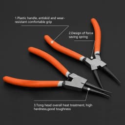 7" Circlip Pliers Set Internal External Bent Straight Snap Ring Remover Tool