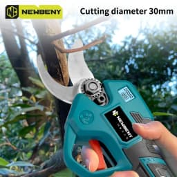 NEWBENY 30mm 4 Gear Brushless Electric Pruning Shears Rechargeable Garden Fruit Tree Scissors Tool For Makita 18V Battery Pin