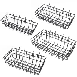 HORUSDY Peg Board Bins and Baskets | 4 Pack | Square Style 4 Size Pegboard Baskets and Pegboard Bins for Organize Workbenches,