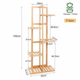 6/7 Pot Bamboo Flower Shelf Rack Plant Stand Pots Display Corner Shelving Home