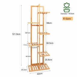 6/7 Pot Bamboo Flower Shelf Rack Plant Stand Pots Display Corner Shelving Home