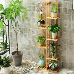 6/7 Pot Bamboo Flower Shelf Rack Plant Stand Pots Display Corner Shelving Home