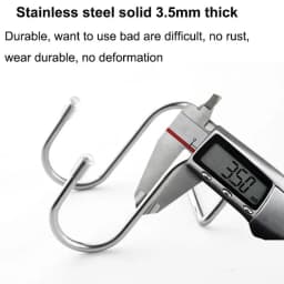 2PC 304 Stainless Steel Hook Free Punching Double S-Shape Hook Kitchen Bathroom Cabinet Door Back Type Coat Towel Storage Hanger
