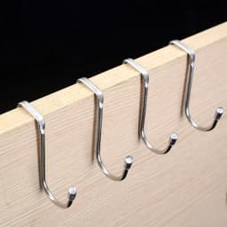 2PC 304 Stainless Steel Hook Free Punching Double S-Shape Hook Kitchen Bathroom Cabinet Door Back Type Coat Towel Storage Hanger