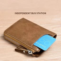 Mens Wallet Leather Business Card Holder Zipper Purse Luxury Wallets for Men RFID Protection Purses Carteira Masculina Luxury