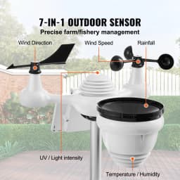 SucceBuy 7-in-1 Wireless Weather Station with Wi-Fi 7" TFT Colorful Display & Solar-Powered Sensor for Indoor Outdoor Monitoring