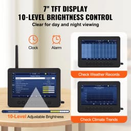 SucceBuy 7-in-1 Wireless Weather Station with Wi-Fi 7" TFT Colorful Display & Solar-Powered Sensor for Indoor Outdoor Monitoring