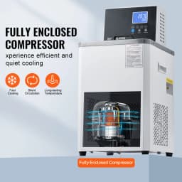 SucceBuy Laboratory Chiller Circulator 6 L Chiller Lab Low Temperature Cooling Liquid -4°F-212°F Circulator Pump Chiller Display