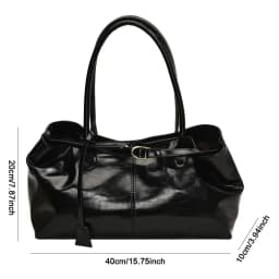 PU Leather Hobo Handbag Slouchy Top Handle Bag Fashion Work Bags Large Satchel Bag for Women Work Shopping Travel