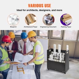 SucceBuy Blueprint Storage Rack Slots for Construction Plan Map Poster Architectural Blueprint File Holder for School Office