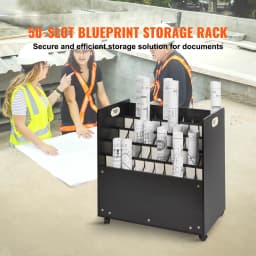 SucceBuy Blueprint Storage Rack Slots for Construction Plan Map Poster Architectural Blueprint File Holder for School Office
