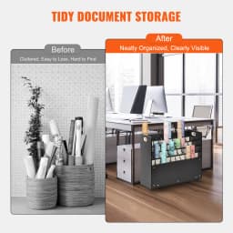SucceBuy Blueprint Storage Rack Slots for Construction Plan Map Poster Architectural Blueprint File Holder for School Office