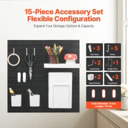 SucceBuy 4 PCS 11" x 11" Plastic Home Pegboard Wall Panels Decor Organizer Holder Mounting Display DIY Tool Storage for Garage