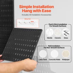 SucceBuy 4 PCS 11" x 11" Plastic Home Pegboard Wall Panels Decor Organizer Holder Mounting Display DIY Tool Storage for Garage