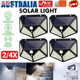 2/4X Waterproof LED Solar Powered Light Outdoor PIR Motion Sensor Garden Security