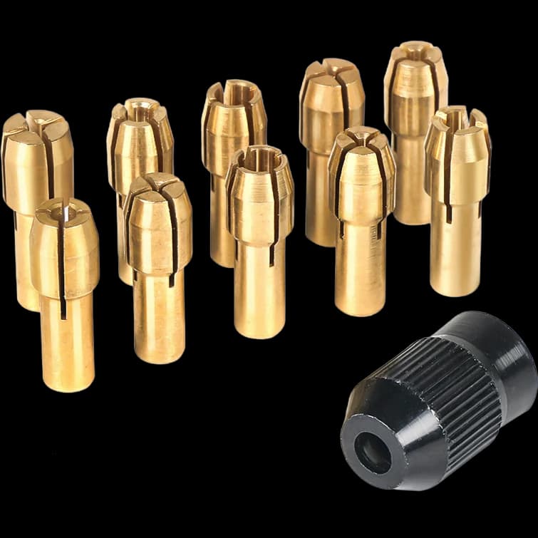 11PCS/lot Mini Drill Brass Collet Chuck for Dremel Rotary Tool 0.5-3.2mm Brass and Nut for Dremel Accessories Set