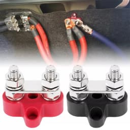 2Pcs Bus Bar Terminal Block 5/16inch M8 DC 48V Power Junction Block Power
