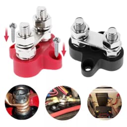 2Pcs Bus Bar Terminal Block 5/16inch M8 DC 48V Power Junction Block Power