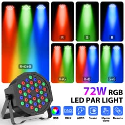 Yiflamefly 4 Pcs Par Light 36 RGB LED Stage Light Party Light DMX512 With Remote Control For DJ Party Show Halloween Christmas