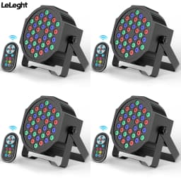 Yiflamefly 4 Pcs Par Light 36 RGB LED Stage Light Party Light DMX512 With Remote Control For DJ Party Show Halloween Christmas