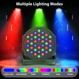 Yiflamefly 4 Pcs Par Light 36 RGB LED Stage Light Party Light DMX512 With Remote Control For DJ Party Show Halloween Christmas